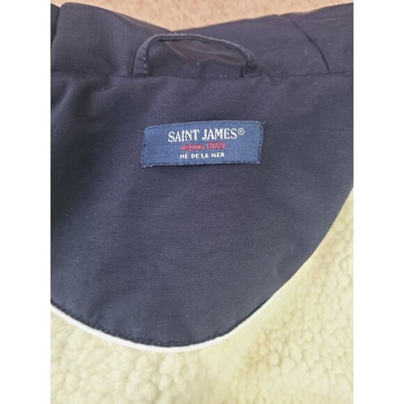 Saint James STE CLAIRE Long Sherpa Lined Rainproof Parka Women's Size 8 - Picture 6 of 12